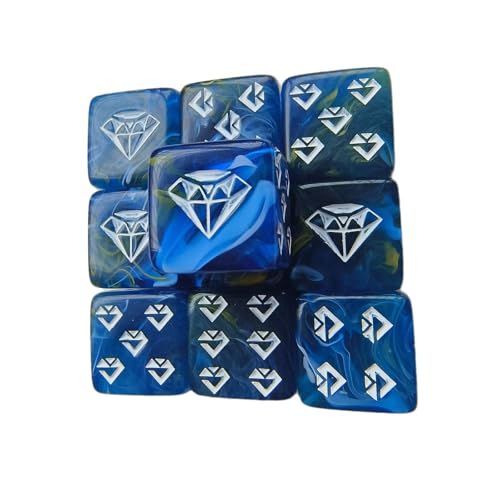Sechsseitige Würfel mit runden Ecken, Rollenspiel, Mathematikzählen, Lehrwerkzeug für Brettspiel, KTV, Party, Juwelenmuster, Tischspiel, Zubehör für Rollenspiele, 10 Stück Sechsseitige Würfel mit runden Ecken, Rollenspiel, Mathematikzählen, Lehrwerkzeug für Brettspiel, KTV, Party, Juwelenmuster, Tischspiel, Zubehör für Rollenspiele, 10 Stück von Pitadue