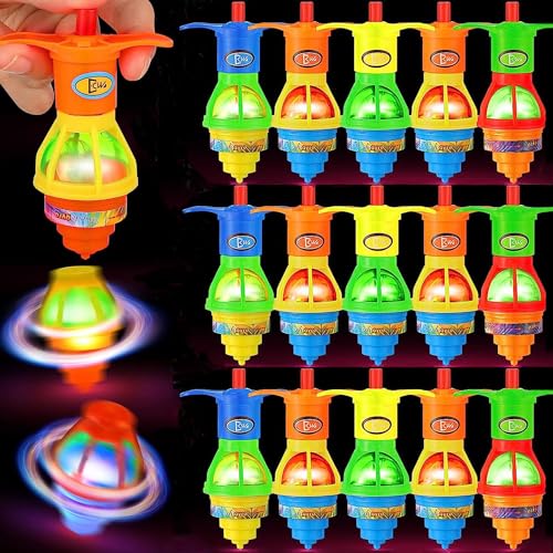 Piucrty Mitgebsel Kindergeburtstag 15Pcs Kreisel Leuchtspielzeug Kleinigkeiten für Kinder Gyroskop Gastgeschenke Party Gadgets Give Aways Mini Led Spielzeug Kleine Grundschule Geschenk Spielkreisel von Piucrty