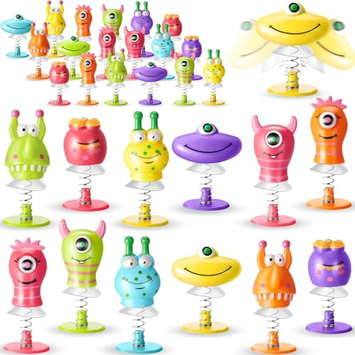 Piucrty Mitgebsel Kindergeburtstag Monster Party Sprungfeder Spielzeug 24Pcs Gastgeschenke Kleinigkeiten Pinata Füllung Tombola Preise Kinder Give Aways Beschäftigung Kleine Geschenke Wundertüte von Piucrty