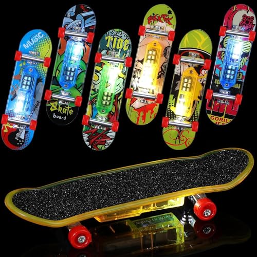 Piucrty Finger Skateboard Leuchtspielzeug Kinder 12Pcs Mitgebsel Kindergeburtstag Fingerskateboard Kleinigkeiten Gastgeschenke Fingerboard Party Set Mini Spielzeug Give Aways Klein Geschenke von Piucrty