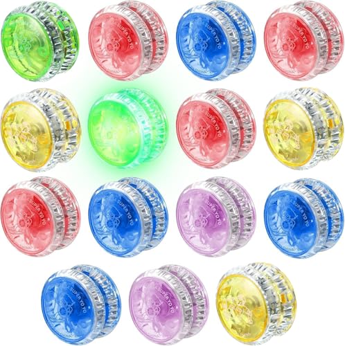 Piucrty Gastgeschenke Kindergeburtstag Leuchtend Jojo Kinder 15Pcs Tombola Preise Nützliche Mitgebsel Geburtstag Spiele Yoyo Party Beschäftigung 90er Spielzeug Geschenke Wundertüte Goodie Bag von Piucrty