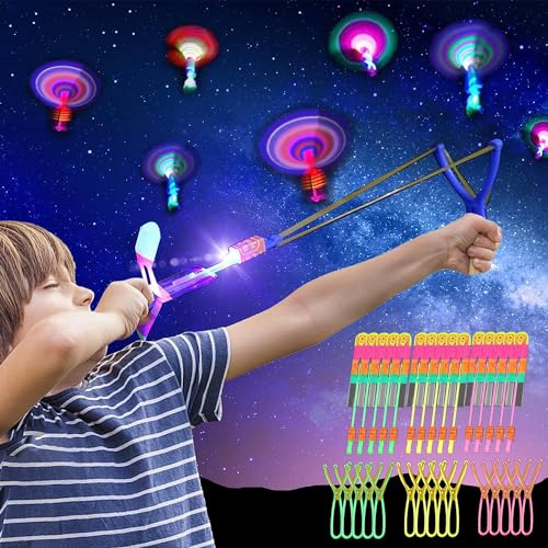 Piucrty Mitgebsel Kindergeburtstag Gastgeschenke 12Pcs Give Aways LED Propeller Leuchtspielzeug für Geburtstags Kinder 8-10 Outdoor Spiele Glow in the Dark Party Gadgets Kleine Geschenke Silvester von Piucrty