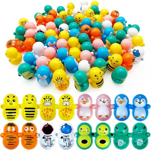 Piucrty Mitgebsel Kindergeburtstag Mini Stehaufmännchen 70Pcs Gastgeschenke Kleinigkeiten Pinata Füllung Kinder Tombola Preise Kleine Spielzeuge Give Aways Wundertüte Mini Geschenke Goodie Bag von Piucrty