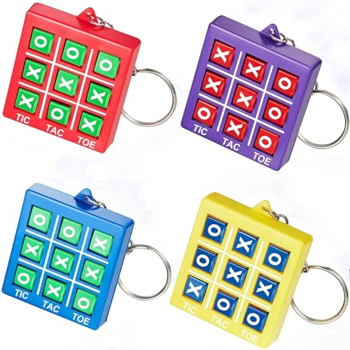 Piucrty Tic Tac Toe Schlüsselanhänger Kinder 16Pcs Mitgebsel Kindergeburtstag Gastgeschenke Tictactoe Mini Spiel Give Aways Kleinigkeiten Tombola Preise Kinder Beschäftigung Party Kleine Geschenke von Piucrty