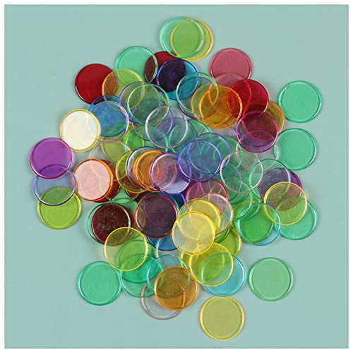 PiurUf Jetons 10. 0pcs. Brettspiele Spielzeug Kreative Geschenk Kunststoff Poker Chips Casino Bingo Marker Family Club Carnival Bingo Spiel Zubehör Jetons Chips (Size : Transparent Mixing) von PiurUf