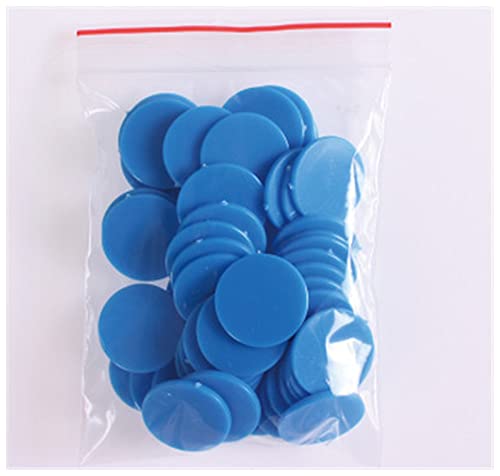 PiurUf Jetons 100 Teile/los Kunststoff Poker Chips Casino Bingo Marker Spaß Familie Club Brettspiele Spielzeug Kreatives Geschenk 9 Farben 25mm Jetons Chips (Size : Blue) von PiurUf