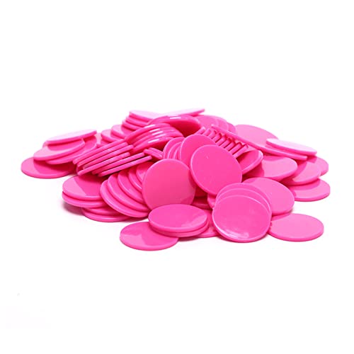 PiurUf Jetons 9 Farben 25mm 100 Teile/los Kunststoff Poker Chips Casino Bingo Marker Spaß Familie Club Brettspiele Spielzeug Kreatives Geschenk Jetons Chips (Size : Rose) von PiurUf