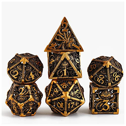 Würfel 7 stücke rein Kupfer Cthulhu Metall würfel Set DND. Wird for Dungeon und Dragon Rolle verwendet, die Spiele Spielen Würfel Gezinkte Würfel (Size : 409) von PiurUf