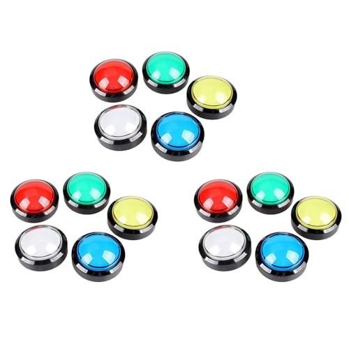 Piuusngy 15X Arcade Tasten 60mm Dome 2,36 LED Taster mit Mikroschalter für Arcade Maschinen Video Spiel Konsole von Piuusngy