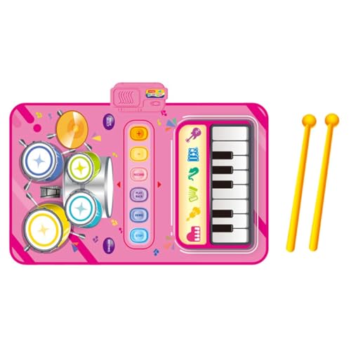 Piuusngy Rosa 2-In-1-Multifunktions-Elektronik-Musikdecke für Kinder Zur Förderung des Musikinteresses von Piuusngy