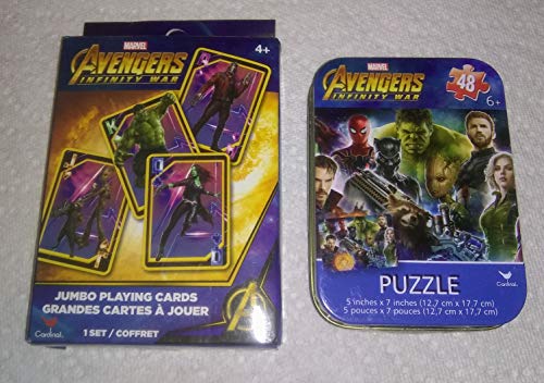 Avengers Infinity War Jumbo Card Deck und Puzzle Tin Bundle Set von Pixar