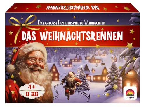 Pixblick Spiele - Das Weihnachtsrennen, Weihnachtsspiel für Kinder ab 4 Jahren, Gesellschaftsspiel für die ganze Familie, 2-4 Spieler von Pixblick Spiele