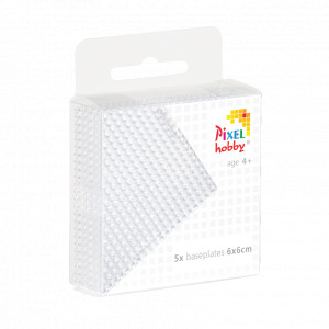 Pixelhobby Midi/XL Pixelmatte quadratisch transparent 6x6cm - 5 Stk von PixelHobby