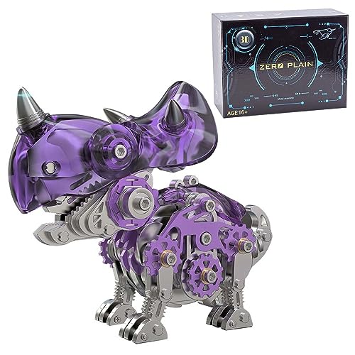 PizazzToy 3D Metall Puzzle Modell, 160 Stück DIY Montage Dinosaurier 3D Mechanical Puzzle Modellbausatz mit Werkzeug, Adventskalender 2024 Puzzle Geschenk für Erwachsene von PizazzToy