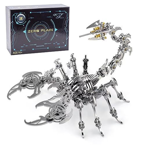 PizazzToy 3D Metall Puzzle Tiere, 200 Stück Mechanik Skorpion König Metall Puzzle Modellbausatz mit beweglichen Gelenken, Wohnkultur Geschenk für Erwachsene von PizazzToy