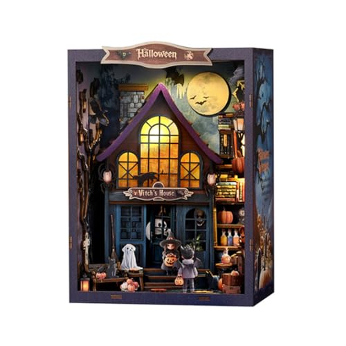 PizazzToy 3D Puzzle Holz Halloween Gotisches Spukschloss für Erwachsene, DIY Montage 3D Holzpuzzle Miniatur-Horrorhaus Halloween Haus Bausätze, Halloween-Dekoration Modell, 15,5 x 20 x 10cm, 237 Teile PizazzToy 3D Puzzle Holz Halloween Gotisches Spukschloss für Erwachsene, DIY Montage 3D Holzpuzzle Miniatur-Horrorhaus Halloween Haus Bausätze, Halloween-Dekoration Modell, 15,5 x 20 x 10cm, 237 Teile von PizazzToy