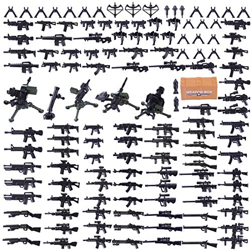 PizazzToy Militär Waffen Set, WW2 Armee-Waffen Custom Figuren SWAT Team Waffen Baustein Kompatibel mit MOC von PizazzToy