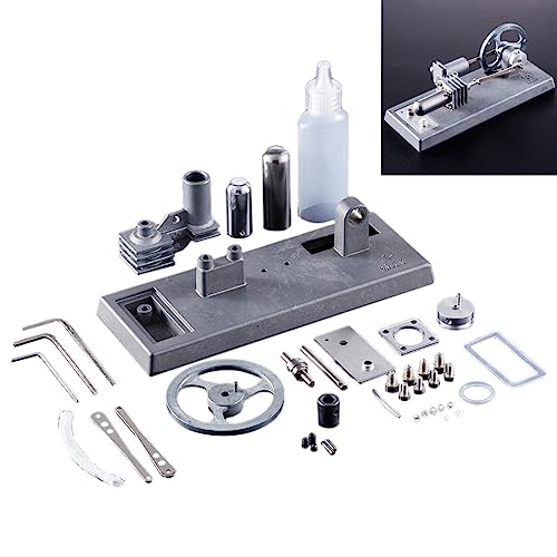 PizazzToy Stirlingmotor Generator Modell, DIY Montage Vollmetall Stirlingmotor Modell Spielzeug mit Schwungrad, Wissenschaftliches Bildungspaket für Technikbegeisterte von PizazzToy