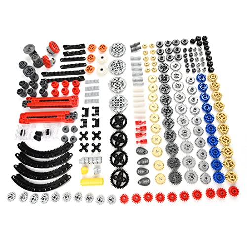 PizazzToy Technik Ersatzteile Set, 244 Teile Zahnräder Getriebe, Achsen und Verbinder MOC Klemmbausteine Teile Zubehör Set von PizazzToy