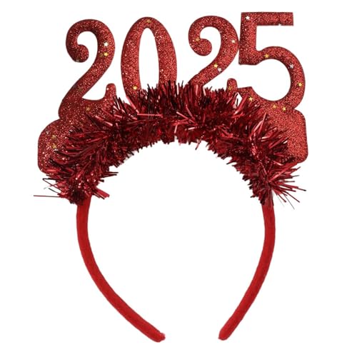 Pjeghbvop 2025 Happy New Year Stirnband Glitzerndes Haarband Festival Dekorative Kopfbedeckung Urlaub Feiern Party Kopfbedeckung von Pjeghbvop