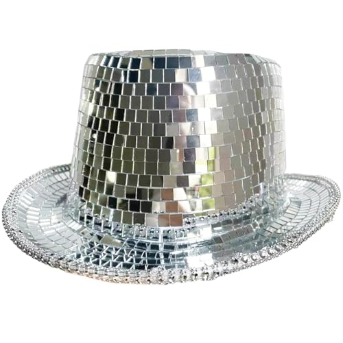 Pjeghbvop Blingbling Spiegelte Panama Reflexion Homburg Für Hochzeitsfeier Victorian Homburg Für Straßenkleidung Tanz von Pjeghbvop