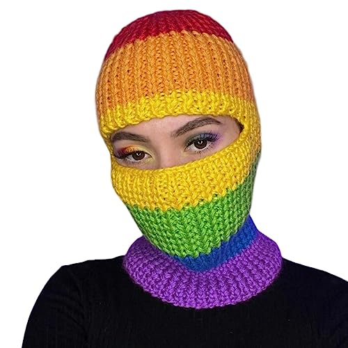 Pjeghbvop Lustige Strickmütze, Halloween, bunt, Regenbogenbär, Cosplay, Partyhüte von Pjeghbvop