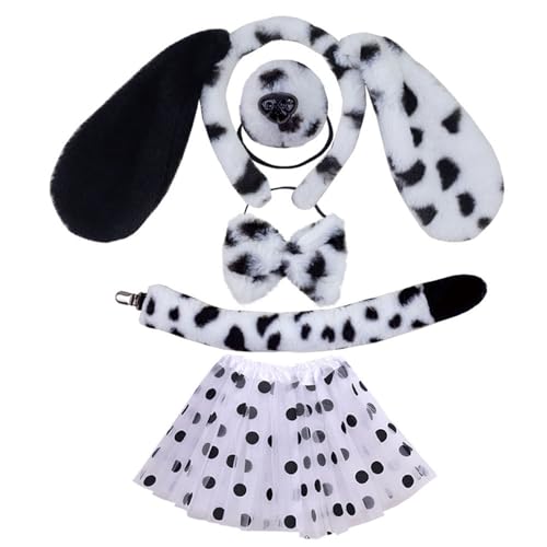 Pjeghbvop Niedliche Bühnenkostüm Set Hunde Ohr Stirnband/Schwanz/Bowtie Outfit Set Für Kinder Cosplay Masquerades Party Supply von Pjeghbvop