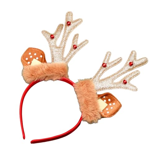 Pjeghbvop Weihnachtskostüm Stirnbandglocken Stage Requisiten Pelzige Kopfbedecke Antlers Weihnachtsfeier Requisiten Antler Präsentieren Stirnband von Pjeghbvop