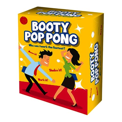 Pkge Booty Pop Pong Party Game Fun Twerking Booty Shaking Challenge mit 2 Taillenmontierten Boxen & 10 Ping Pong Bälle für Erwachsene Party, Bachelorette, Spielabende, Gruppenspaß und Unterhaltung für von Pkge