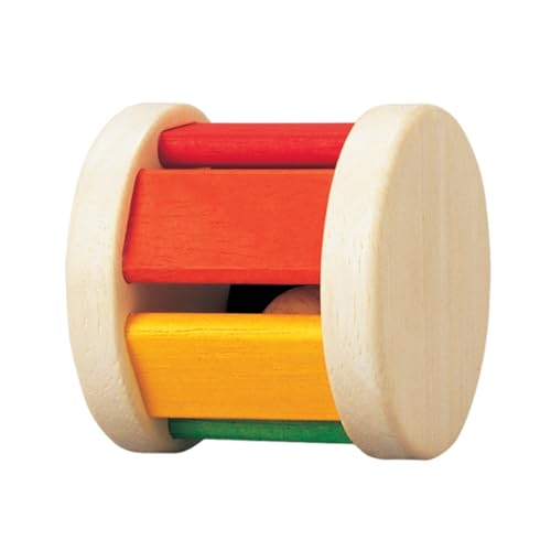 Plan Toys Rassel Baby - Regenbogen Roller - Holzrassel Baby mit saftem Klang beim Rollen - Holzspielzeug Rassel - Babyspielzeug ab 6 Monate - Motorikspielzeug Neugeborenen Geschenk - Classic von PlanToys