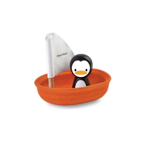 PlanToys 8854740057112 Sailing Boat-Penguin Toy, One Size von PlanToys