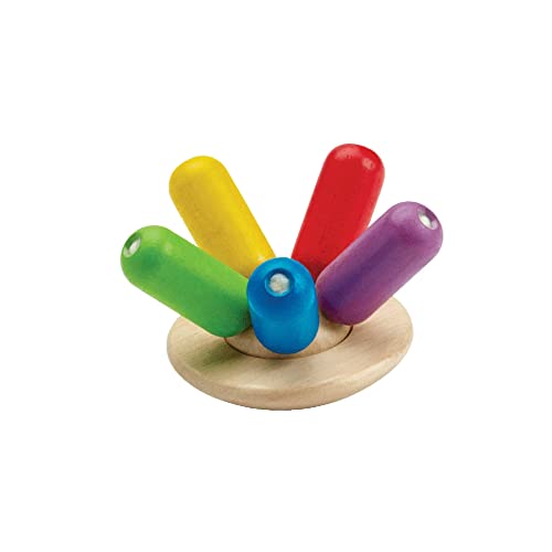 PlanToys Flexi Qualle - Holzspielzeug Baby - Nachhaltiges Holzspielzeug - Babyspielzeug ab 6 Monate - Buntes Motorikspielzeug für Kinder aus Holz von PlanToys