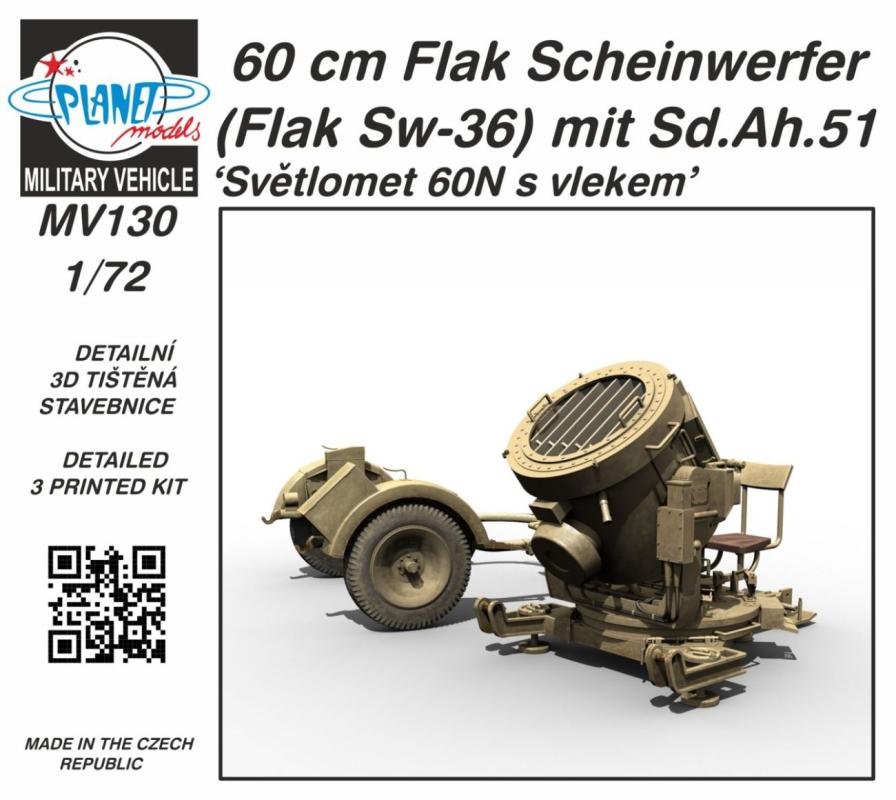 60 cm Flak Scheinwerfer (Flak Sw-36) mit Sd.Ah.51 von Planet Models