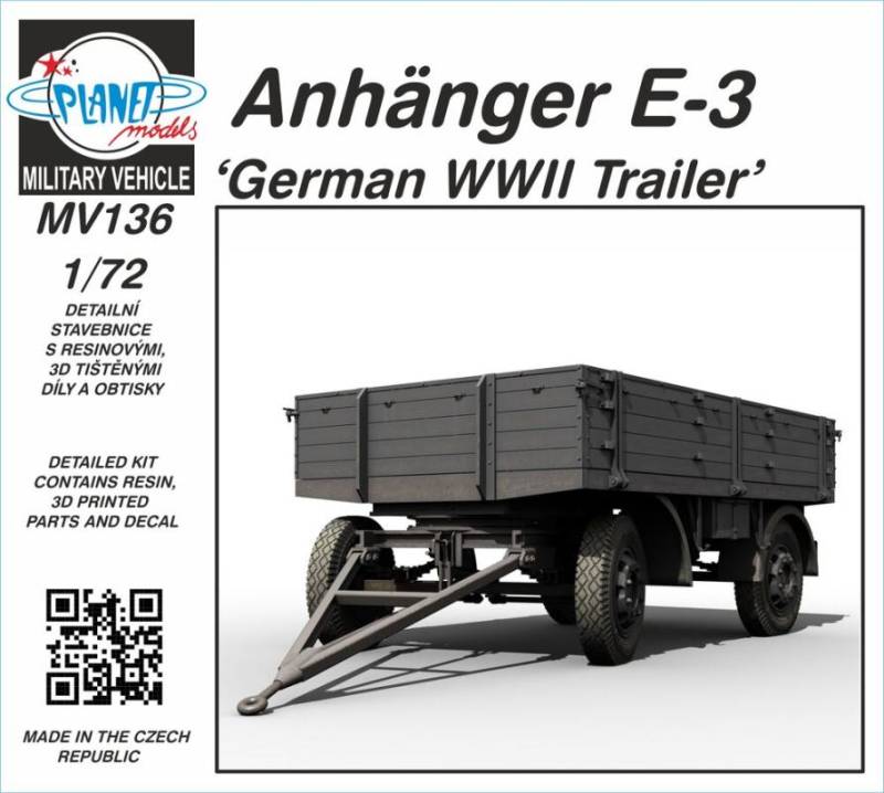 Anhänger E-3 - German WWII Trailer von Planet Models