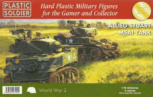 Plastic Soldier 1/72 M5A1 Stuart Light Tank (3 Fast Assembly Tanks) (WW2V20014) von Plastic Soldier