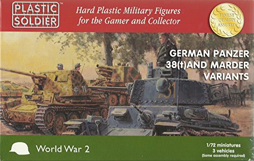 Plastic Soldier 1/72 Pz Kpfw 38(t) & Marder III Varianten (3 Schnellmontage-Tanks) (WW2V20019) von Plastic Soldier