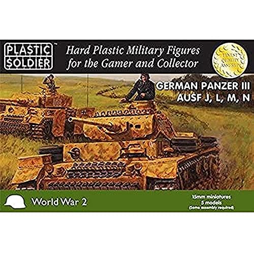 Plastic Soldier 15 mm Deutscher Panzer III AUSF. J L M N # WW2V15010, Mehrfarbig von Plastic Soldier