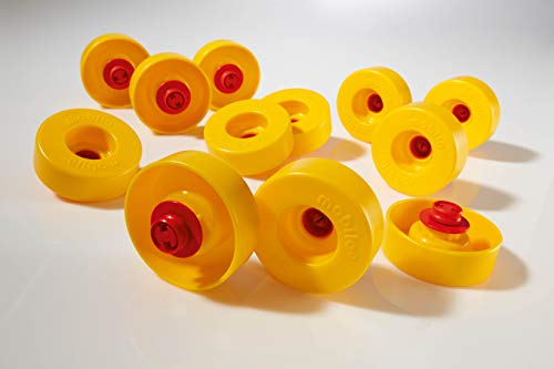 Plasticant Mobilo Ergänzungs-Set Große Räder, 12 Teile - Kreatives Konstruktionsspielzeug made in Germany - bauen, spielen, lernen für Kinder 3 - 8 Jahre, Rot, Gelb, Blau von Plasticant Mobilo