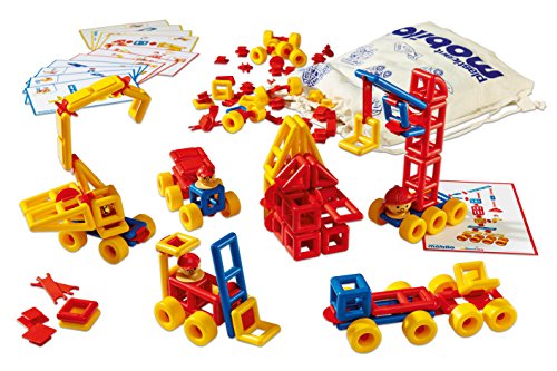 Plasticant Mobilo Konstruktions-Set I, 192 Teile - Kreatives Konstruktionsspielzeug made in Germany - bauen, spielen, lernen für Kinder 3 - 8 Jahre, Rot, Gelb, Blau von ToyCentre