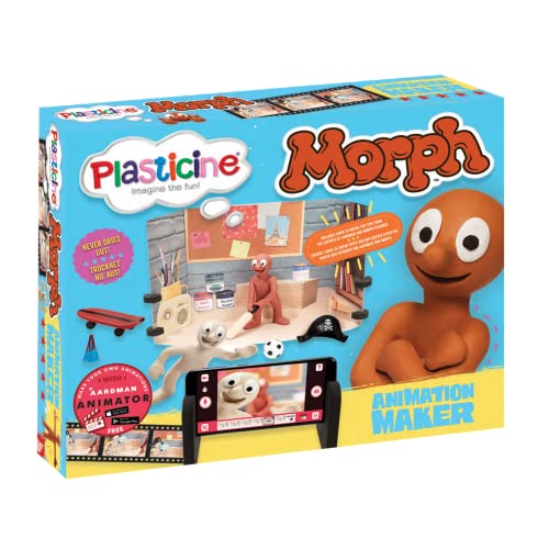 Plasticine Morph Animationsset – Erstelle deine eigenen Morph & Chas Stop-Motion-Filme, inklusive Tischset, Szenenrequisiten, Modelliermasse und kostenloser Aardman Animator App für Kinder ab 5 Jahren von Plasticine