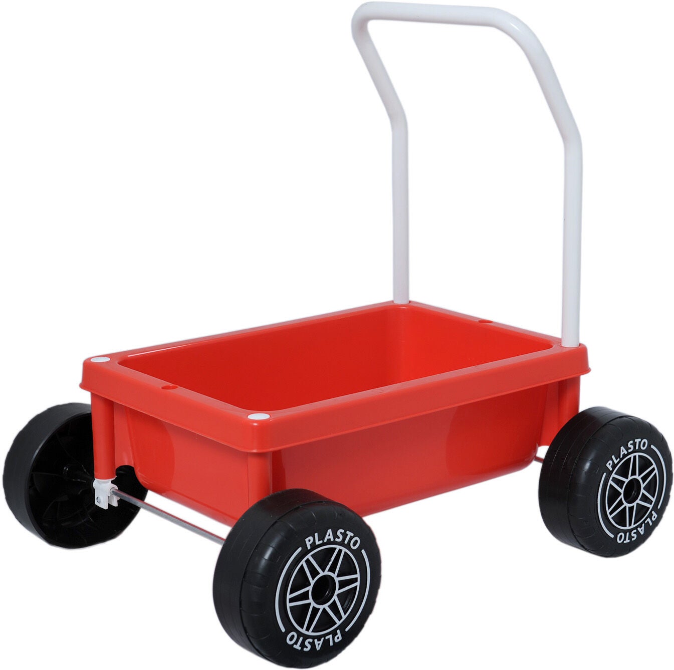 Plasto Lauflernwagen mit leisen Rädern, Rot, Babyspielzeug von Plasto