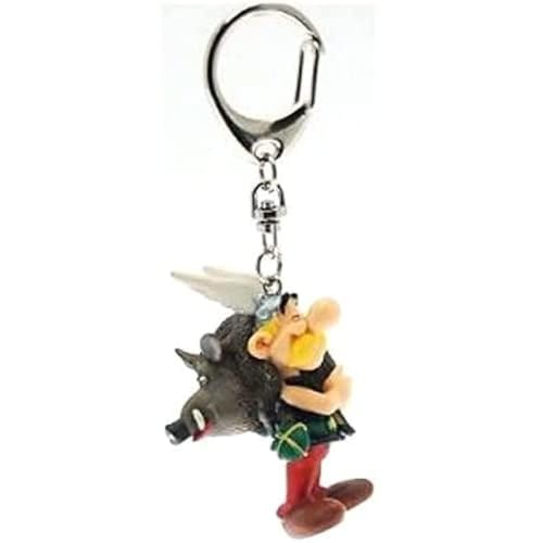 Plastoy SAS 60428 - Asterix mit Wildschwein - Schlüsselanhänger, Schwarz, Mulitcolor von Plastoy