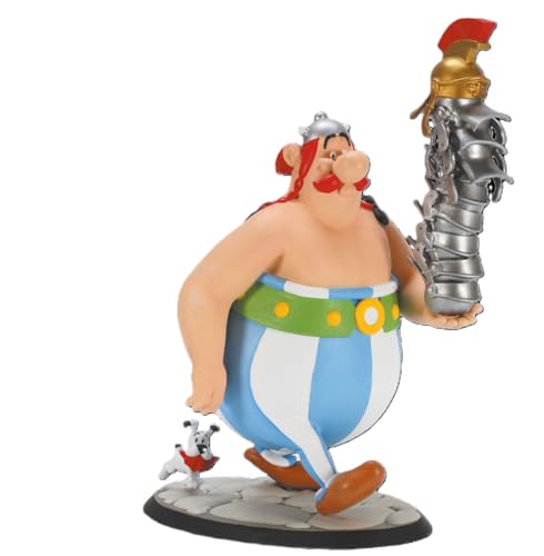 Plastoy SAS PLA40099 Obelix mit einem Stapel Helme und Idefix von Plastoy