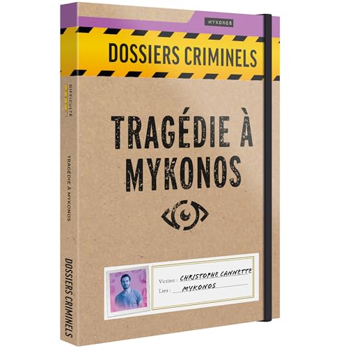 Platonia Games Criminal Records Tragödie auf Mykonos Grausames Karriereende für Christopher Can Escape Game Brettspiel Immersives und kollaboratives Umfragespiel von Platonia Games