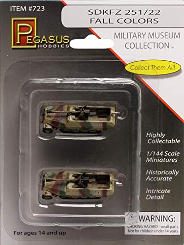 Pegasus PG0723 Fahrzeug-1/144 SdKFZ 251/22, farbig, Fertigmodell, 2 Stück von Platz