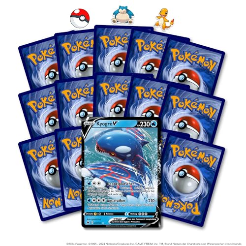 Pokemon Kartenset 20 Verschiedene Karten, inkl. Einer zufälligen V/EX Pokemon Karte in DEUTSCH und 1 Platzmangel Pokemon Sticker - händisch ausgewählte Sammelkarten von Platzmangel