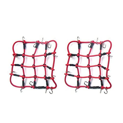 Plawee 2X RC Auto Teile Zubehör Elastisches GepäCk Netz für 1/12 MN D90 D99 MN99S, Rot von Plawee