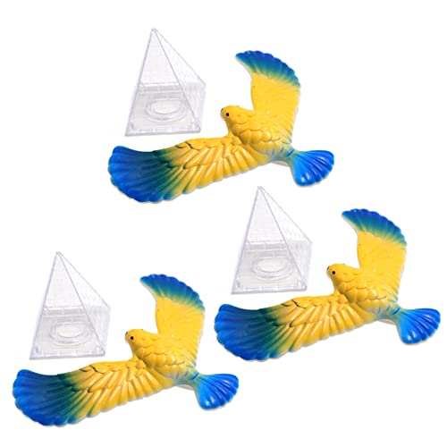 Plawee 3X Magic Balancing Bird Science Schreibtischspielzeug Balancing Eagle Neuheit Spaß mit Pyramidenständer, zufällige Farbe von Plawee