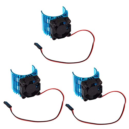 Plawee 3X Meta Kuehlkoerper mit 5V Luefter Fuer 1/10 RC Auto 540 550 3650 Groesse Motor von Plawee