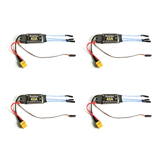 Plawee 4X 40A BüRstenloser Regler XT60-Stecker Langlebige RC-Spielzeugkomponenten ZubehöR Geschwindigkeitsregler Motor FPV Quadcopter Hubschrauber von Plawee